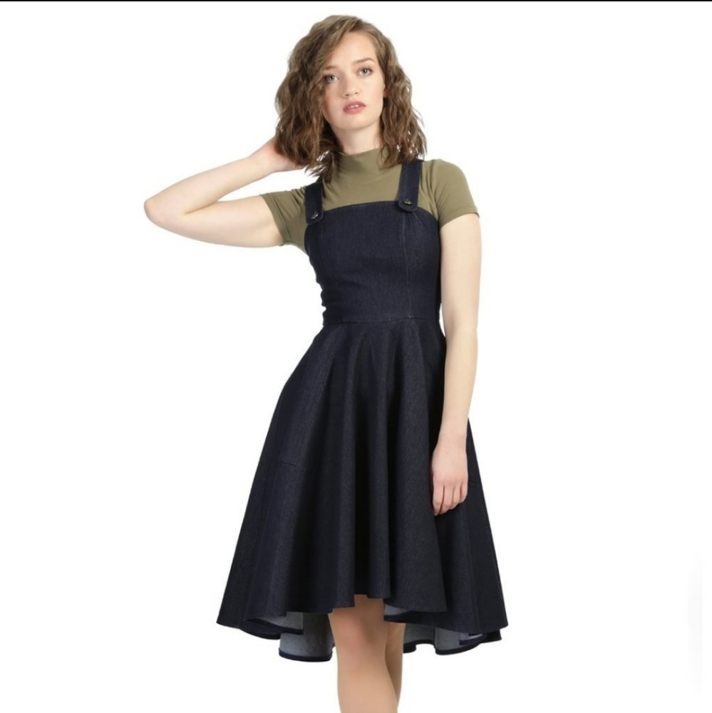 Collectif Odette Denim Pinafore Jumper Dress